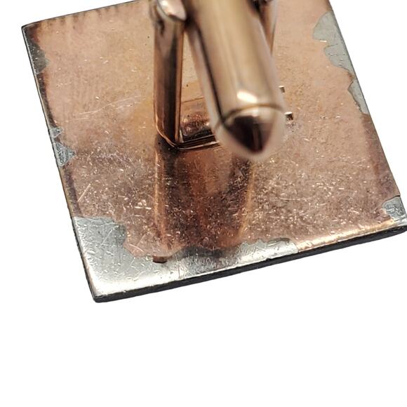 Square Black & Gold Tone Cufflinks Lattice Retro Grid Geometric Vintage Mens - Picture 8 of 10